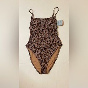 Shade & Shore Brown Leopard Bodysuit